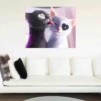 30*40 см Стразы Вышитые Картины DIY Алмазная Картина Кошка Вышивка Крестом Рисунки Рукоделие Вышивка