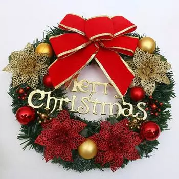 30/40cm Christmas Wreath Xmas Door Garland Hanging Oranments Merry Christmas Decoration For Home 2025 New Year Navidad Door Pend