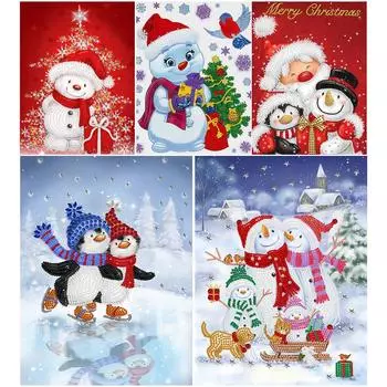 30*40cm Partial Special Shaped Drill 5D DIY Snowman Kit Diamond Painting Decoration Rhinestone Diamond Painting Home Wall Decor 30*40cm