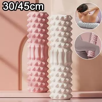 30/45 см пенопластовый валик для массажа глубоких тканей средней плотности, облегчение боли в спине, мышечный валик, портативный для самостоятельного массажа, йоги, пилатеса 30CM White