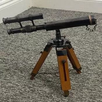 30,48 см морской телескоп с двойным стволом, твердая латунная подзорная труба с деревянным штативом