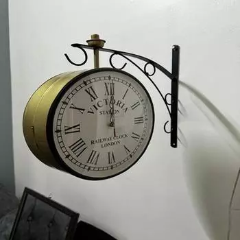 30,48 см настенные часы викторианской станции настенные часы, латунные часы Finish Station, золотые настенные уникальные часы подарок для пары часы для стены