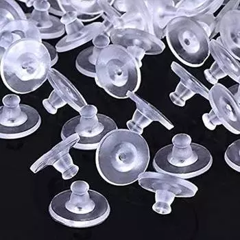 30/50/100/200 шт. задних частей сережек с мягкой прозрачной резиновой задней частью сережек, сменная защитная подложка, стопор, перфорированная задняя часть сережек 30pcs