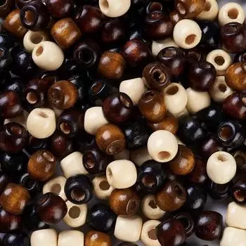 30/50/100 больших отверстий, деревянные сосновые бусины, 4-цветные плетеные бусины для волос из натурального дерева, браслет своими руками, ожерелье, ювелирное мастерство, украшение для дома 30pcs