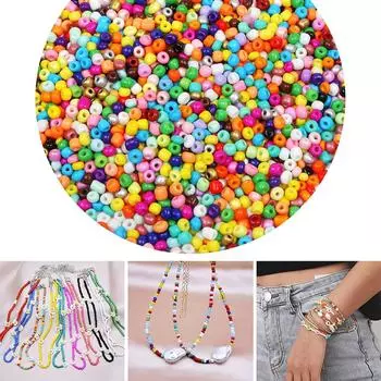 30/50/100 г бисера россыпью, 4 мм бусины россыпью, технология изготовления бижутерии с интервальными бусинами россыпью, используется для браслетов своими руками 30g