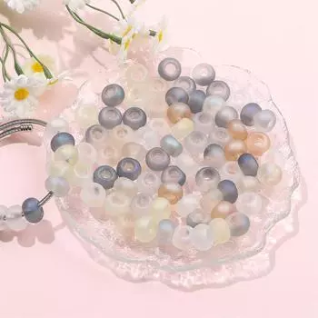 30/50/100 шт. 14 мм стеклянные европейские бусины с большим отверстием, прозрачные прокладки, свободные бусины для самостоятельного изготовления ювелирных изделий, поделок своими руками 30pcs