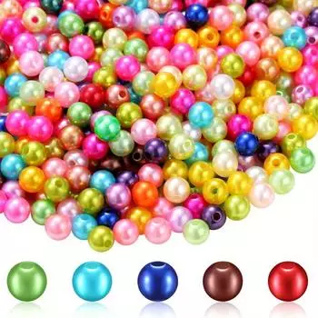 30/50/100 шт. 8 мм разноцветные акриловые круглые бусины, используются для изготовления браслетов и ожерелий, цвет случайный 30pcs
