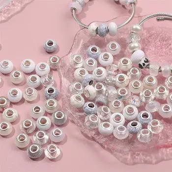 30/50/100 шт. бусина с большим отверстием 14 мм европейская ручка бусина браслет изготовление ювелирных изделий интервал бусина кулон операция рождественская бусина ручка лампа рукоделие своими руками 30pcs белый