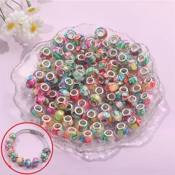 30/50/100 шт. Бусины с большими отверстиями в виде букв, европейские бусины для мастеров, бусины с большими отверстиями, сделай сам, ювелирные изделия, браслеты, ожерелья, серьги, изготовление ювелирных изделий 30pcs