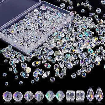 30/50/100 шт. стеклянных бусин для изготовления украшений, различные хрустальные круглые бусины, разделительные бусины цвета AB, браслеты своими руками, ожерелья, подвески 30pcs