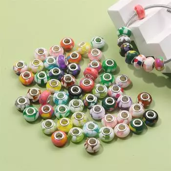 30/50/100 шт. желейных разноцветных садовых бусин, европейские бусины для рукоделия, большие интервальные бусины с отверстиями, сделай сам, ювелирные изделия, браслеты, ожерелья, изготовление ювелирных изделий 30pcs разноцветный