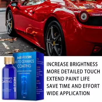 30/50 мл автомобильное жидкое керамическое покрытие, глянцевое средство для удаления царапин, уход за краской, супер гидрофобное авто 30ML