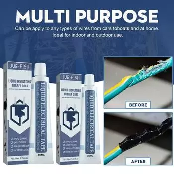 30/50 мл автомобильный жидкий изоляционный клей для ремонта электрических проводов и кабелей, резиновое покрытие, быстросохнущая жидкая изоляционная паста для ремонта