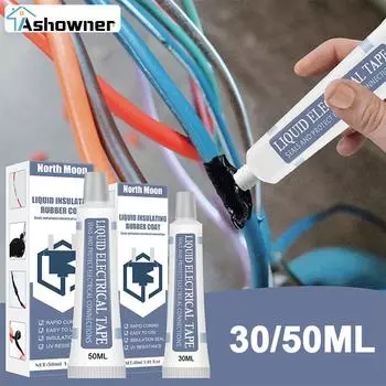 30/50 мл жидкий изолирующий высокотемпературный клей, водостойкая анти-УФ-лампа, изоляция платы, электрический герметик, жидкая клейкая лента, паста 30ML Black