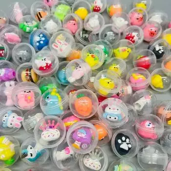 30/50 Pcs 32mm Transparent Eggshell Mixed Toy Kids Birthday Party Favor Pinata Gift Bag Filler Carnival Christmas Gift Reward random color-30 pack
