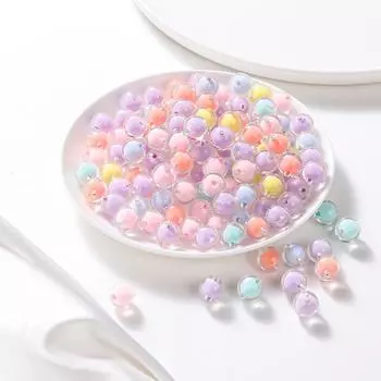 30-50 шт. 8-15 мм круглые акриловые прозрачные матовые AB цвета свободные бусины-разделители для самостоятельного изготовления ювелирных изделий аксессуары ручной работы 8mmx50pcs