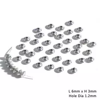 30-50 шт. античные металлические бусины-разделители из сплава с конусом для изготовления ювелирных изделий 05-6x3mm 50pcs серебряный