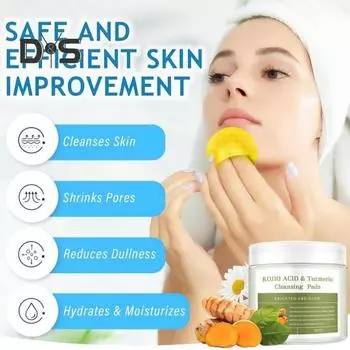 30/50 шт. очищающие диски с койевой кислотой для удаления темных пятен и макияжа, спрессованные спонжи для лица с куркумой, мягкое очищение пор, отшелушивание, очистка лица, хлопок A