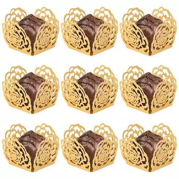 30/50 шт. шоколадных оберток, свадебных трюфельных конфет, бумажная коробка, мини-формочки для выпечки, противень для кексов, украшения на день рождения, принадлежности 30pcs золотой