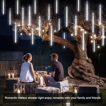 30/50 см 8 трубок светодиодные гирлянды метеоритный дождь водонепроницаемая гирлянда с европейской вилкой рождественские украшения сад свадебный декор для вечеринки новогодний декор 30 cm&EU Plug