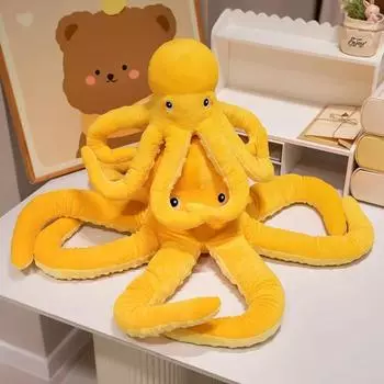 30/50 см реалистичная плюшевая игрушка осьминог мягкая имитация морских животных плюшевые игрушки куклы осьминоги мягкие игрушки для детей подарок 30cm жёлтый