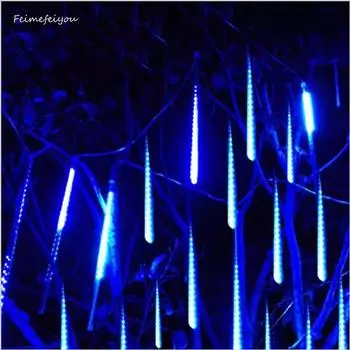 30/50 см светодиодные гирлянды для улицы, водонепроницаемые, 8 трубок, метеоритный дождь, гирлянда для улицы, новогоднее рождественское украшение 30cm&EU Plug белый