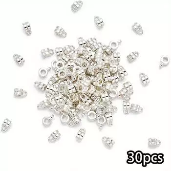 30/60/100 шт. серебряная подвеска-столб, бусина-слайдер, подвесная цепочка в стиле бохо, европейский браслет, кулон 30pcs