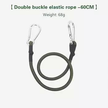 30/60/90/120Cm Carabiner Elastic Rope Outdoor Camping Luggage Strap Clothesline Stretch Durable Camping Equipment Multifunction 60cm