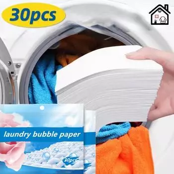 30/60 шт. листы для стирального порошка, легко растворяющиеся таблетки для стирки, сильное средство для глубокой очистки, стиральное мыло для стиральной машины 30pcs/bag