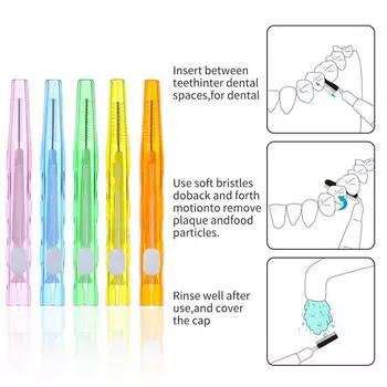 30/60 шт. зубочистка Push-Pull для межзубных промежутков 0,6-1,5 мм для чистки между зубами и ухода за полостью рта ортодонтическая зубная нить в форме I 0.6mm/30pcs