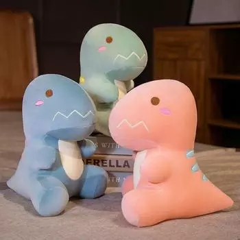 30-60 см Morandi Color Dinosaur Kawaii Новый Тип Мягкая Плюшевая Игрушка Высокое Качество Хлопок Животные Подарки Для Детей Home Decro 30cm розовый