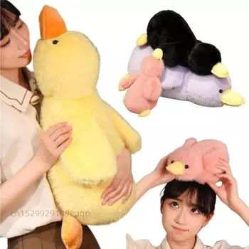 30-65 см Длинноволосая плюшевая кукла-подушка в виде утки, милая желтая, розовая, фиолетовая, черная, белая плюшевая игрушка в виде утки или гуся, подарок для мальчиков и девочек about 30cm