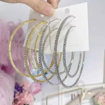 30-80 мм большие серьги-кольца для женщин и девочек, круглые серьги со стразами, черные, золотые, серебряные, круглые серьги, подарок на вечеринку 30cm белый