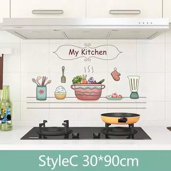 30*90см 60*90см Кухня Маслостойкая Наклейка Самоклеящиеся Водонепроницаемые Обои C 30*90cm