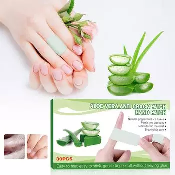 30 алоэ потрескавшиеся руки пластыри для сухих и потрескавшихся рук повязки увлажняющие пластыри One Size белый