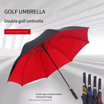 30 automatic straight handle. Curved handle double layer golf business umbrella Large double men s umbrella windproof umbrella