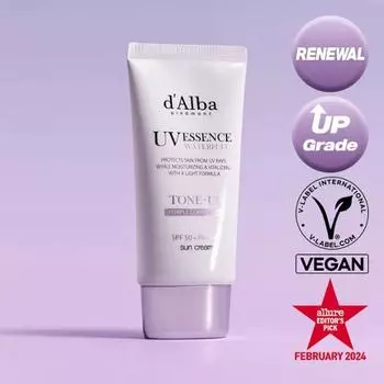 [30%][Чай Cool Tone] Солнцезащитный крем Dalva Waterful Purple Tone-up 50 мл, корейский солнцезащитный крем