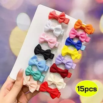30 цветных случайных тканевых заколок-бантиков для волос, подходящих для ежедневного использования в качестве аксессуаров для волос