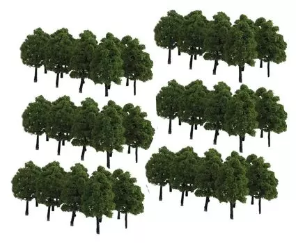 30 деталей для моделей железной дороги Деревья Лес N Габаритная диорама Структура Железнодорожная архитектура Модель Пейзаж Темно-зеленый 3,5 см