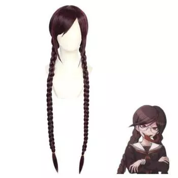 30-дюймовый парик Danganronpa Touko Fukawa Toko, темно-фиолетовый длинный парик с косами, костюм для косплея Dangan Ronpa, термостойкие парики из синтетических волос 30inch фиолетовый