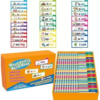 30 Fun Read Aloud and Rhyming Flip Books Word Family and Word Flashcards Perfect Reading Gift for Family and Friends оранжевый