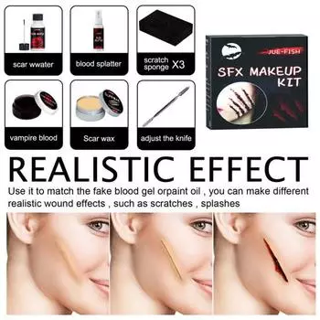 30 г безопасный инструмент для макияжа с искусственной кровью, жутко полезный набор воска для кожи на Хэллоуин для ролевых игр в стиле аниме A One Size