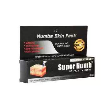 30 г крема Super Numbs для татуировок античный черный