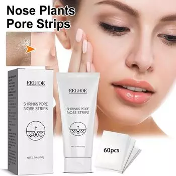 30 г Маска для носа для удаления черных точек + 60 шт. пластырей для носа, глубоко очищает поры, черные точки и прыщи, контролирует жирность кожи и ухаживает за ней 30g+60pcs