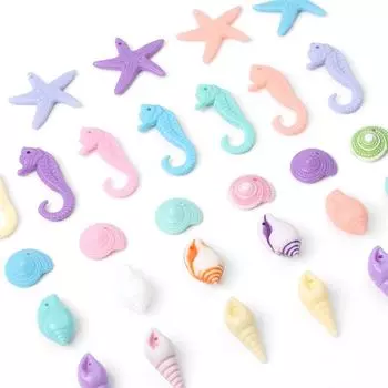 30 г/пакет, акриловые ручные материалы, подводные биологические бусины для DIY, подвесное ожерелье, браслет, ювелирное изделие, ремесло