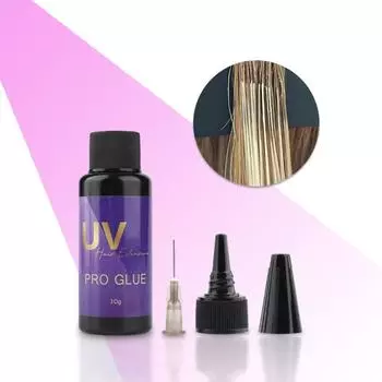 30 г УФ-клей для наращивания волос, клей для УФ-наращивания, водонепроницаемый бесшовный быстросохнущий клей для волос, смоляная лампа для наращивания волос, невидимая система наращивания 30g
