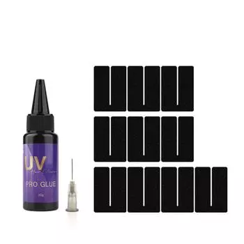 30 г УФ-клея для наращивания волос - 10 теплоизоляционных листов для невидимого наращивания A set