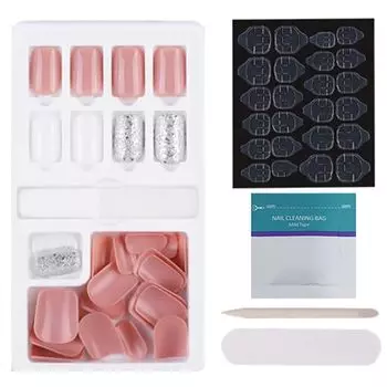30 готовых к использованию прессов для ногтей с полным набором для нанесения клея и желейных таблеток