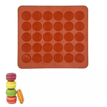 30 Holes DIY Cake Bakeware Mold Non-Stick Silicone Macaron Baking Mat Pastry Oven Cookies Dessert Pad DIY Mold Useful Tools красный