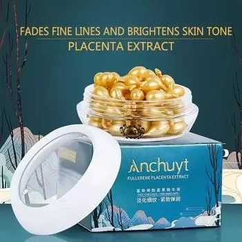 30 капсул/бутылка Экстракт плаценты фуллерена Сыворотка Антивозрастная Эссенция для лица Увлажняющая Увлажняющая Отбеливающая Восстанавливающая Кожа